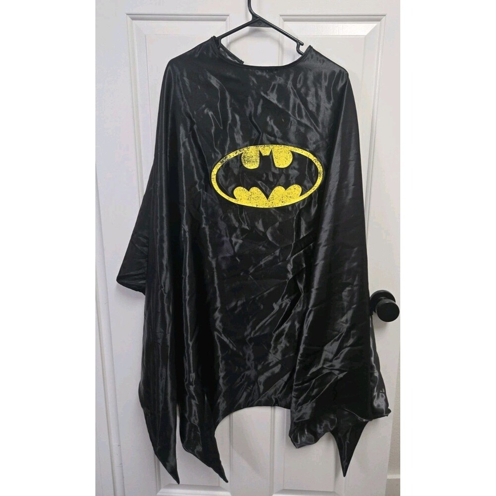 DC Comics Batman Adult Costume Cape Black Satin Yellow Logo Jerry Leigh One Size